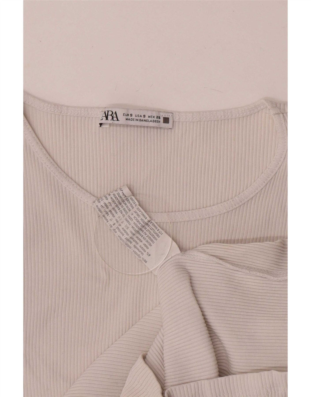 Zara blusa feminina cropped asa de morcego top Reino Unido 8 pequeno algodão branco