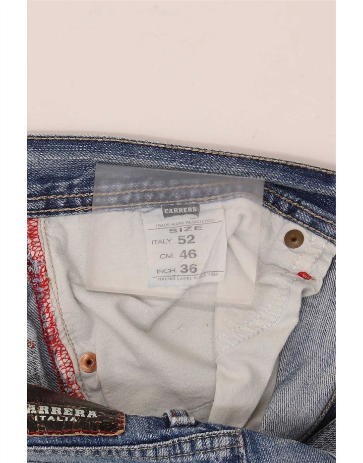 Carrera Mens Straight Jeans W36 L30 Azul Algodão