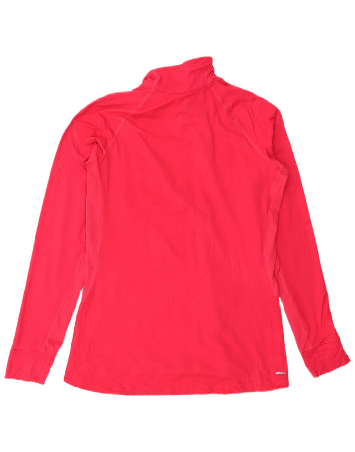 ADIDAS Womens Climalite Zip Neck Pullover Treino Top Reino Unido 20/22 XL Vermelho