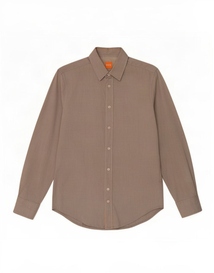 Camisa masculina Hugo Boss pequena cinza algodão