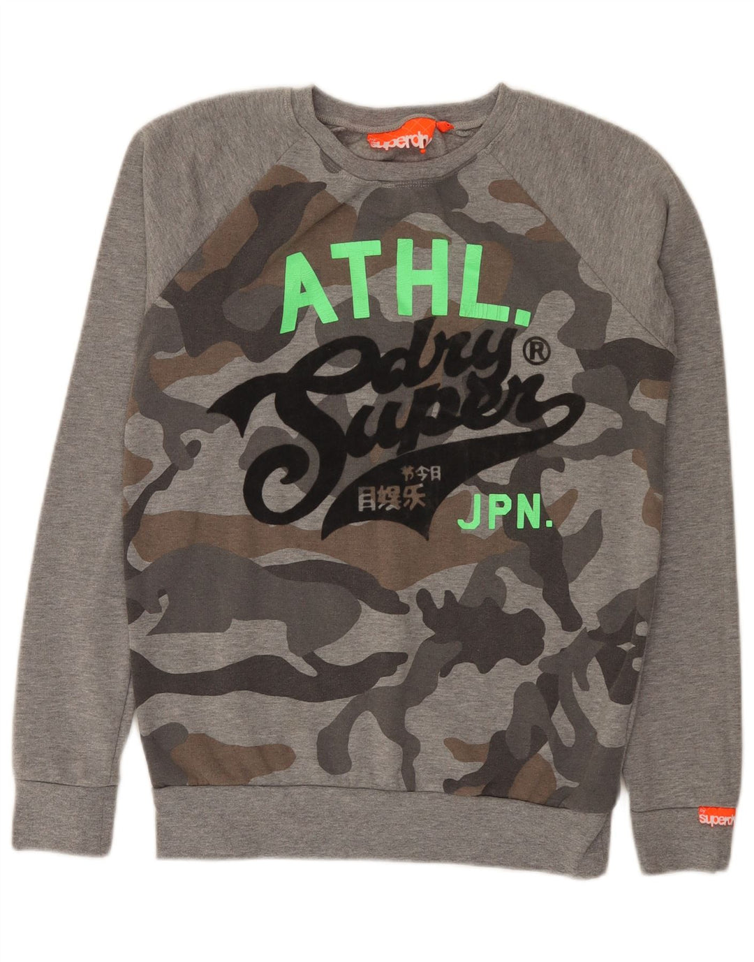 Superdry Mens Graphic Regular Fit Moletom Jumper Pequeno Cinza Camuflagem