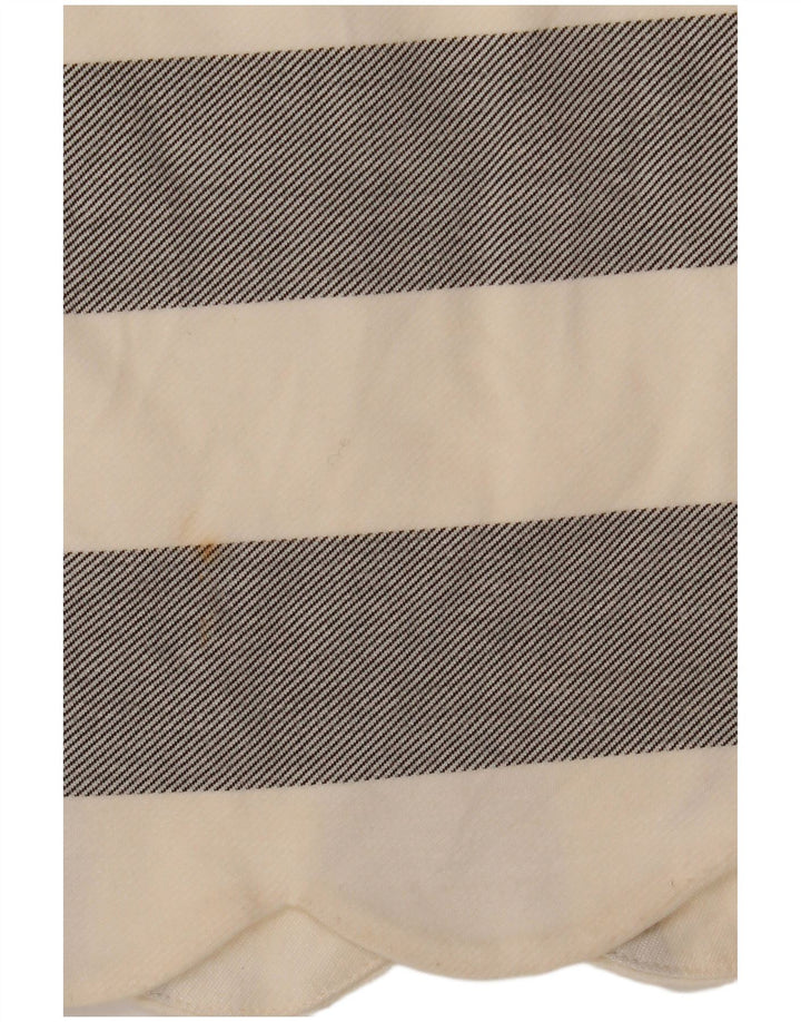 Mini saia feminina Topshop Reino Unido 10 pequena W28 viscose listrada branca