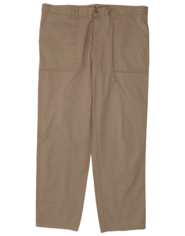 Calça masculina reta casual Avirex W42 L34 algodão bege