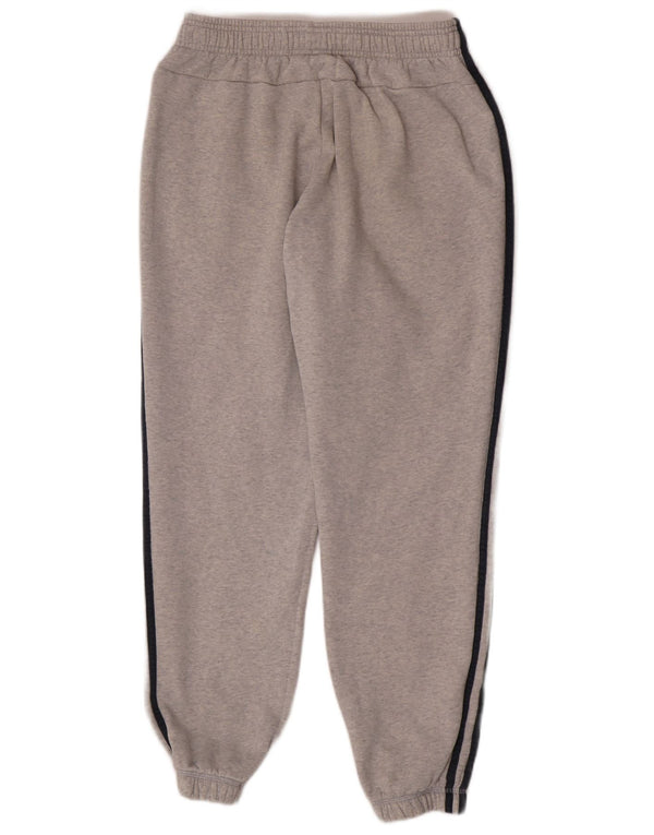 Calça de treino feminina Adidas Joggers UK 12 algodão manchado cinza médio