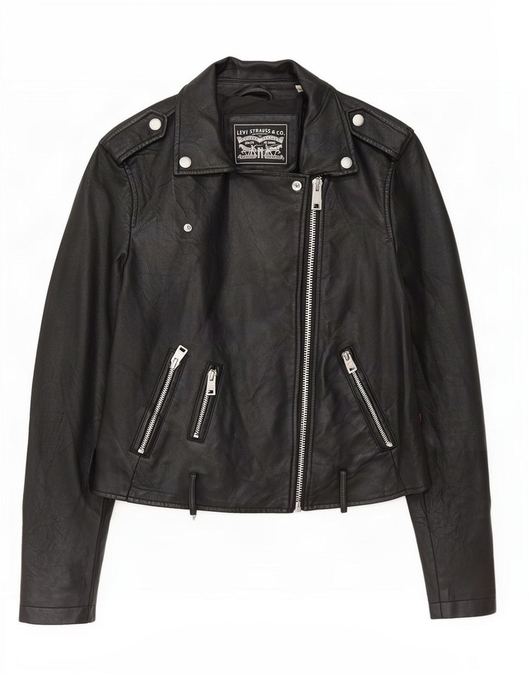 Jaqueta feminina Levi's Crop de couro sintético para motociclista Reino Unido 10 pequena poliuretano preto