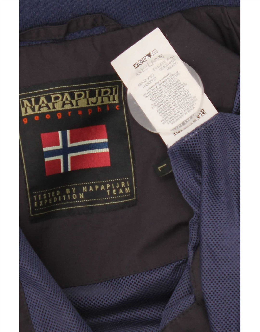 Jaqueta de chuva masculina Napapijri Geographic UK 40 grande azul marinho poliamida
