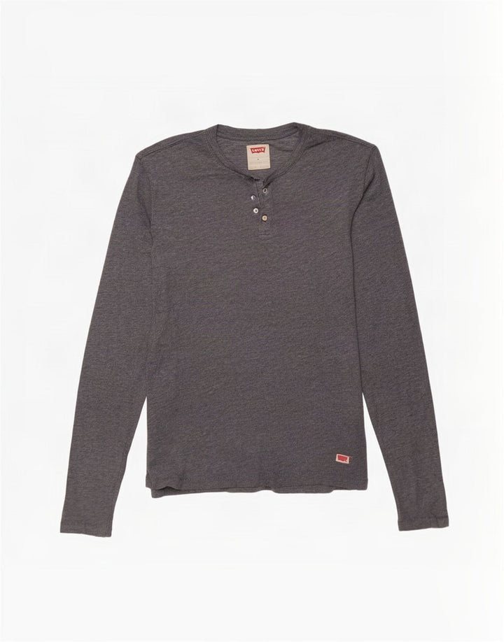 Top masculino Levi's manga comprida cinza médio algodão