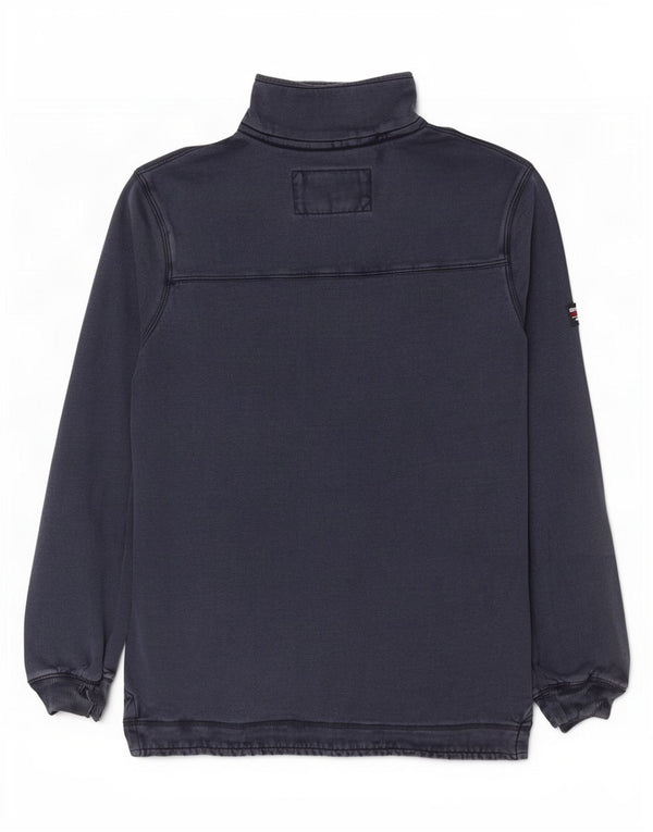 Suéter masculino Superdry com zíper e gola média azul marinho algodão
