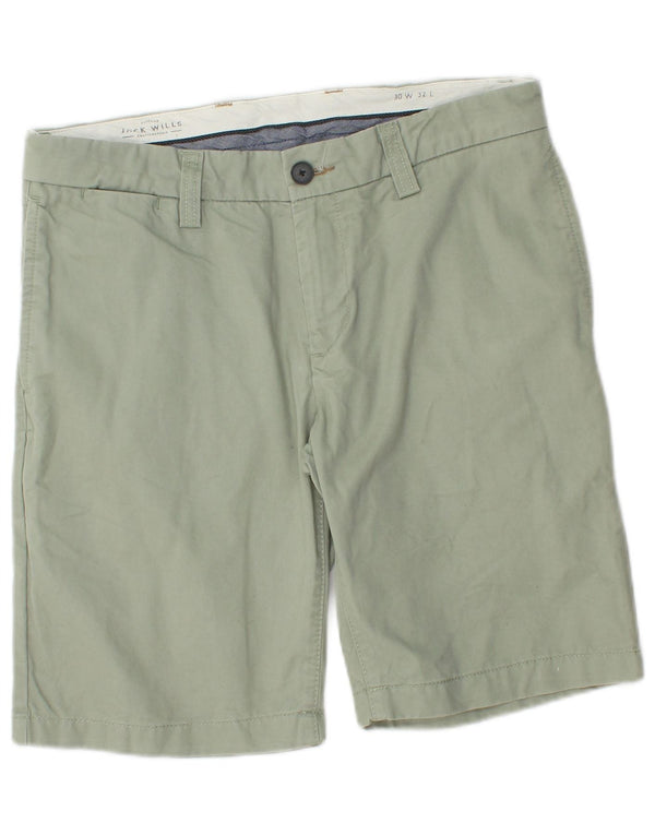 Jack Wills Mens Chino Shorts W30 Algodão Verde Médio