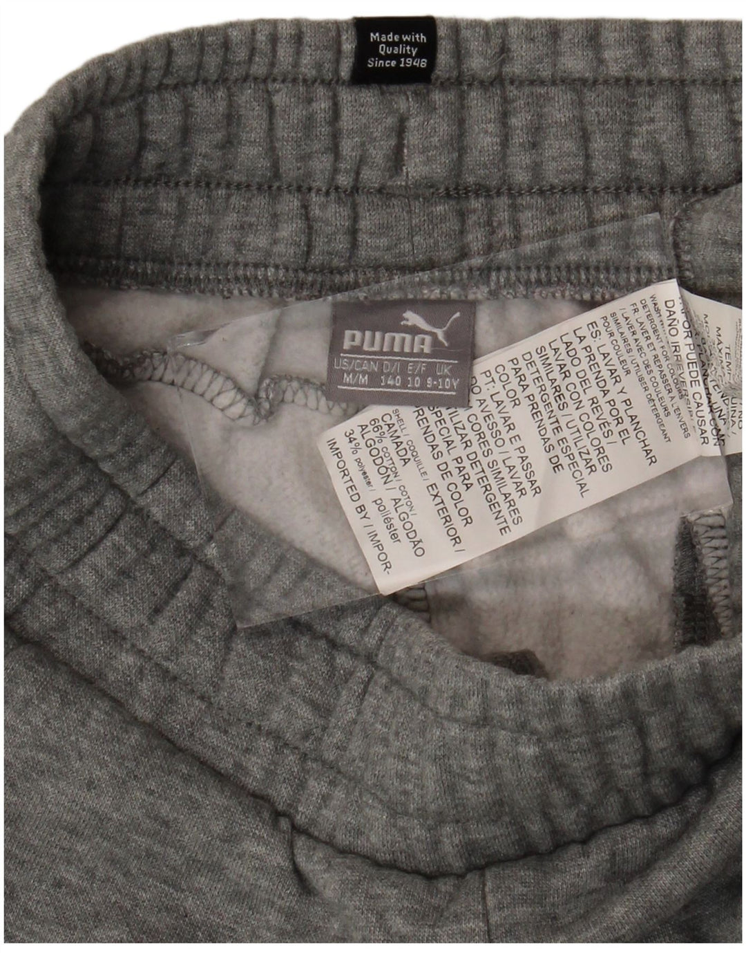 PUMA Meninos Calças de Treino Joggers 9-10 Anos Cinza Algodão