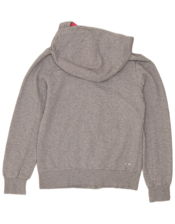 Adidas Womens Climalite Zip Hoodie Sweater UK 4/6 XS Cinza Flecked Cotton