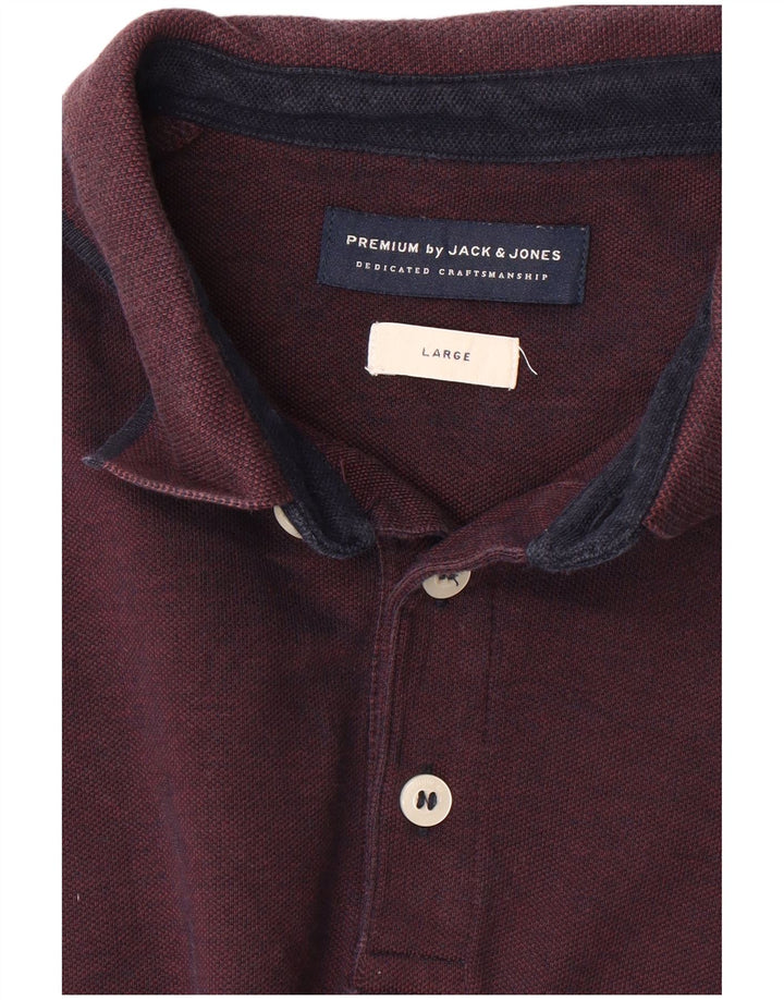 Camisa polo masculina JACK & JONES grande Borgonha