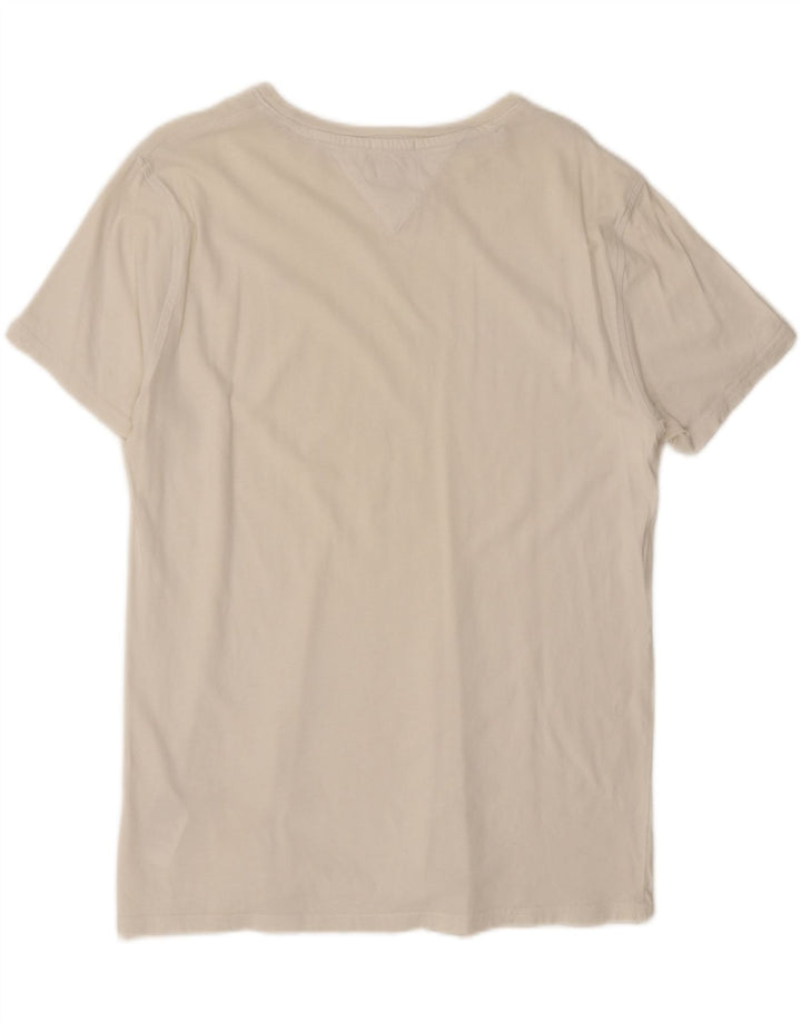 Camiseta masculina Tommy Hilfiger Regular Fit Top Médio Algodão Branco