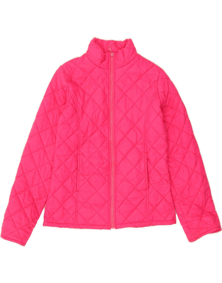 BENETTON Girls Quilted Jacket 11-12 Years XL Pink Nylon Vintage Benetton and Second-Hand Benetton from Messina Hembry 