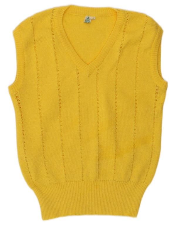 Regata feminina vintage com colete IT 42 acrílico amarelo médio