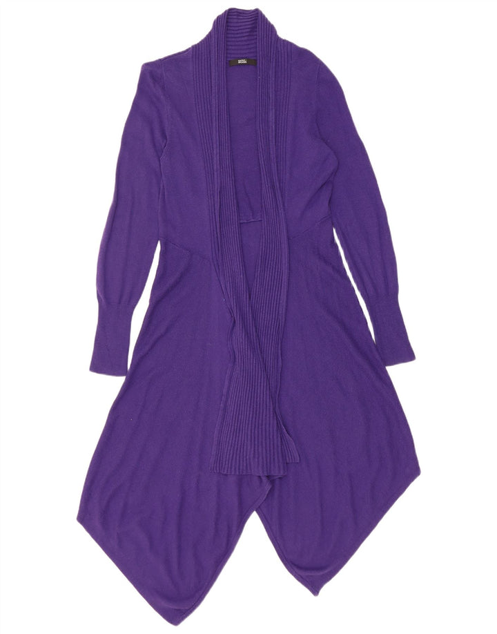 Suéter feminino Marks & Spencer Longline Open Cardigan Reino Unido 8 Pequeno Roxo