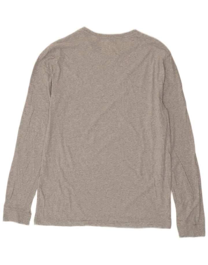 JACK WILLS Top masculino de manga comprida de algodão cinza médio
