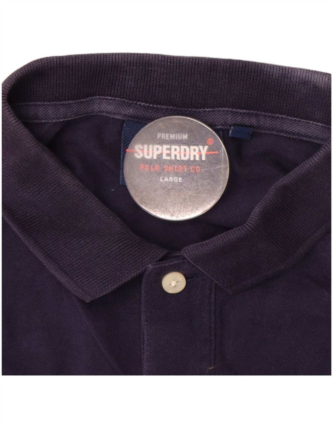 Camisa polo masculina SUPERDRY grande algodão azul marinho