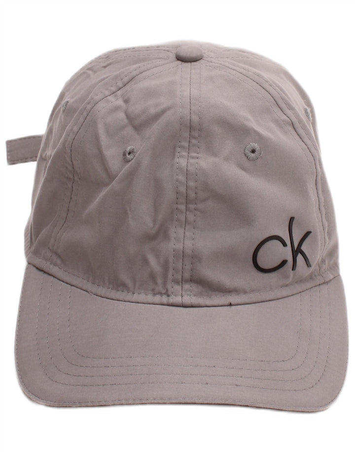 Boné de beisebol gráfico masculino Calvin Klein, tamanho único, poliéster cinza