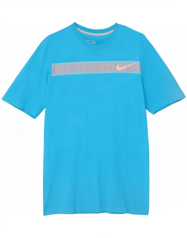 Camiseta Nike masculina regular fit gráfica top pequeno algodão azul