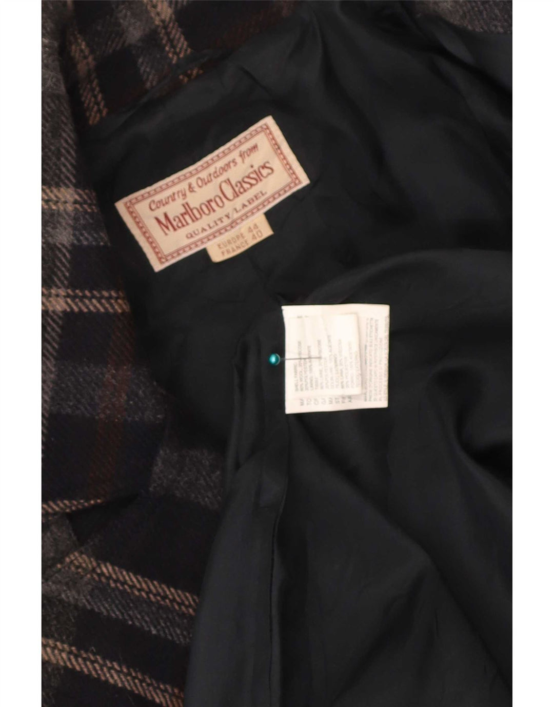 Trench Coat feminino Marlboro Classics IT 44 médio preto xadrez