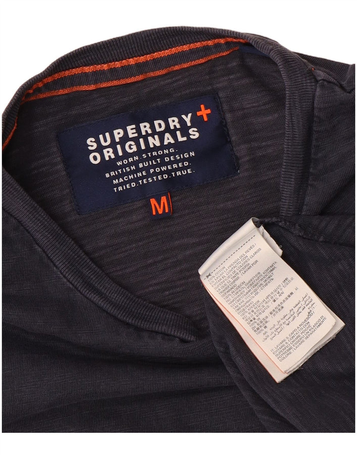 Camiseta masculina Superdry Top médio algodão azul marinho