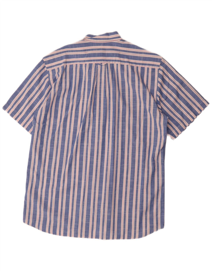Camisa masculina Gant manga curta regular fit algodão listrado azul médio