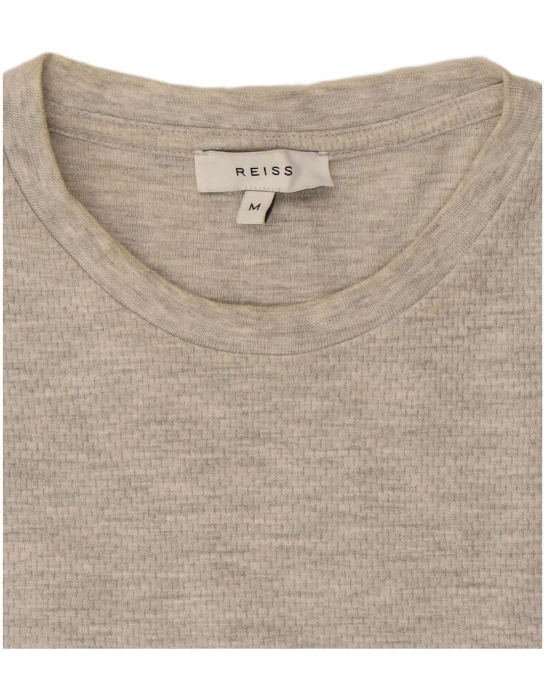 Camiseta masculina Reiss Top algodão manchado cinza médio