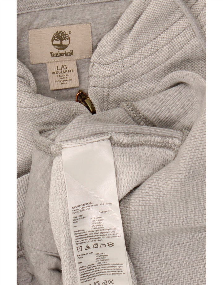 Suéter masculino com capuz Timberland Regular Fit Zip grande algodão cinza