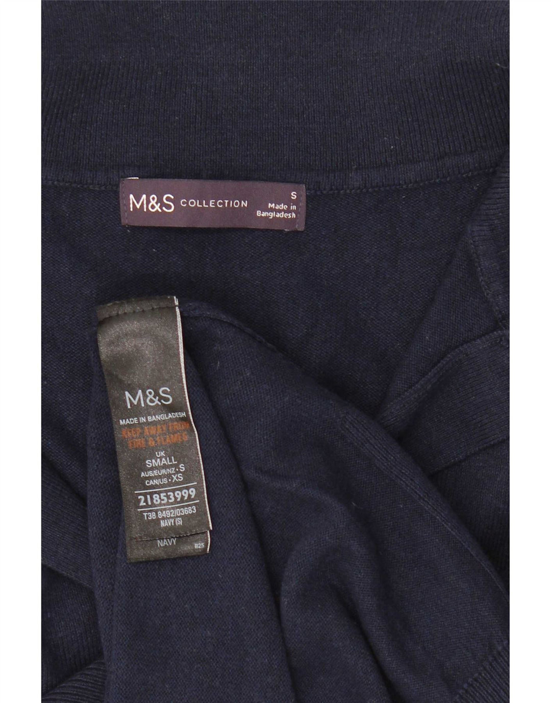 Regata feminina Marks & Spencer com colete UK 10 poliéster azul marinho pequeno