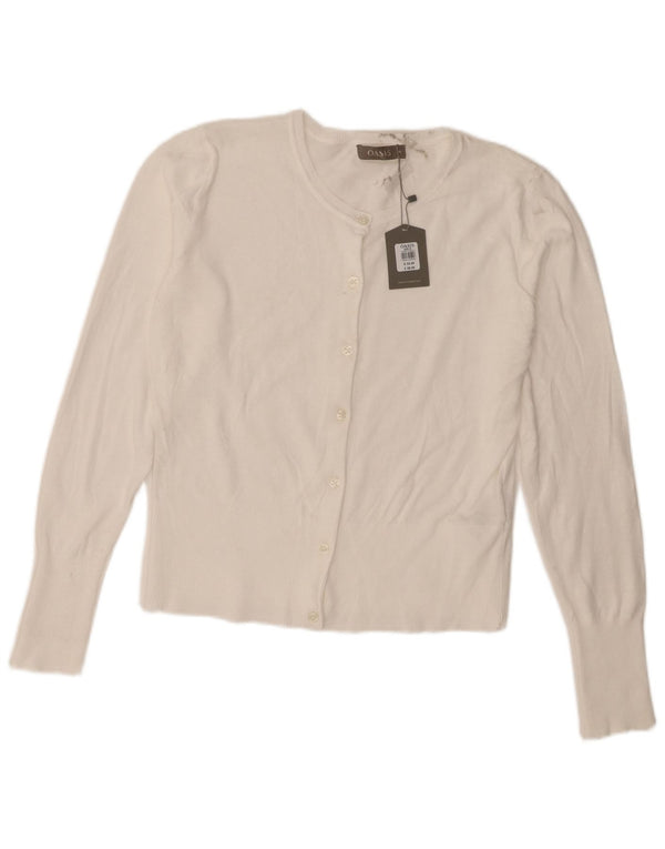 Oasis Womens Crop Bolero Jumper UK 12 Médio Algodão Branco