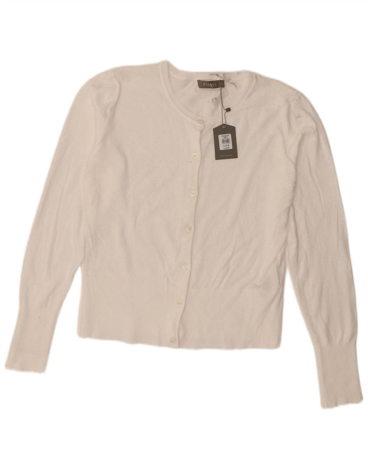 Oasis Womens Crop Bolero Jumper UK 12 Médio Algodão Branco