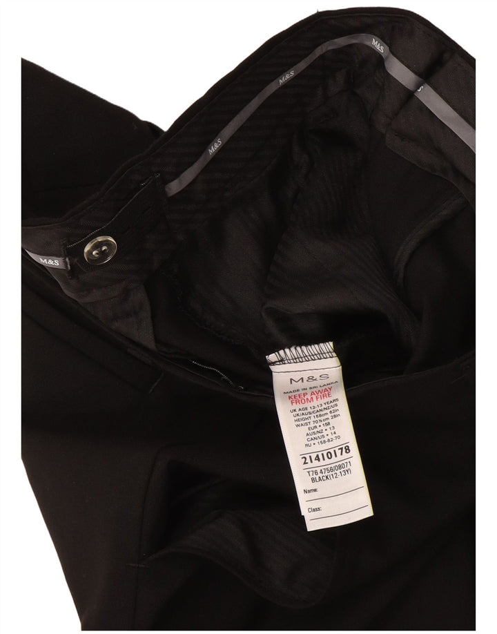 Calças Marks & Spencer Boys Slim Suit 12-13 Anos W32 L27 Poliéster Preto
