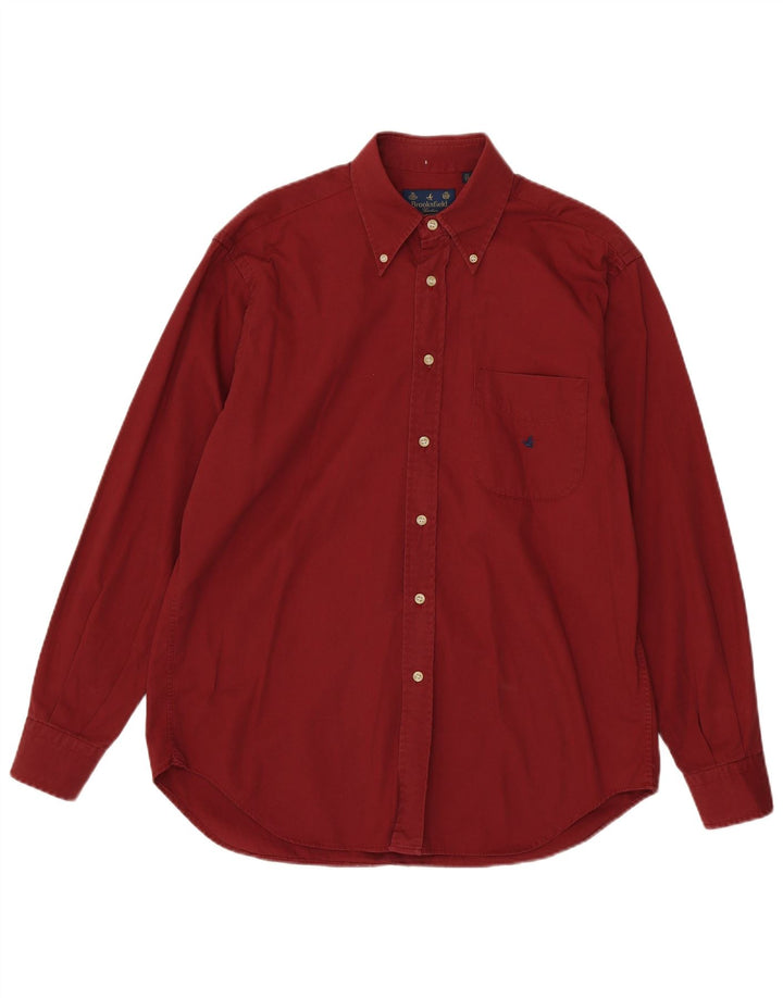 Camisa masculina Brooksfield tamanho 39 algodão marrom médio