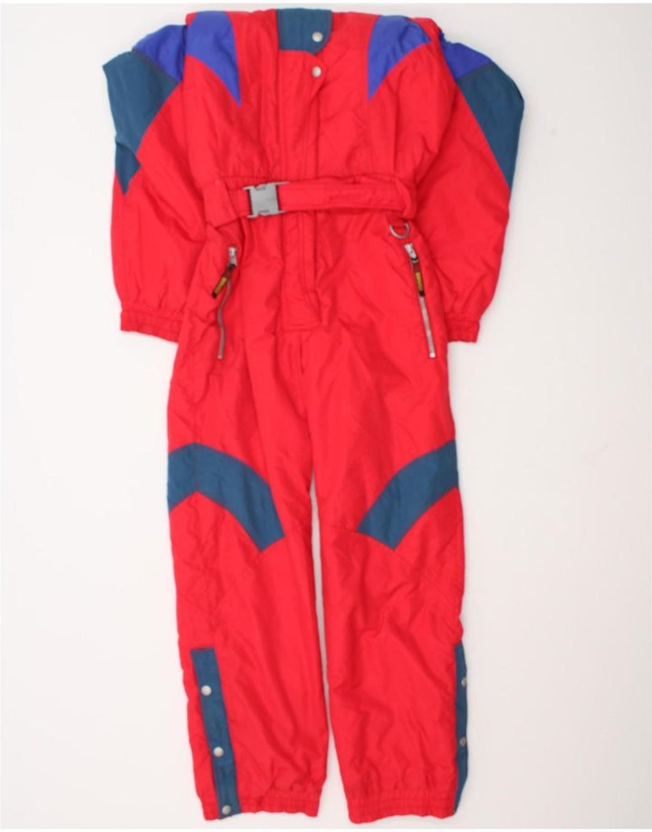 Macacão feminino de esqui com capuz Brugi IT 44 médio vermelho colorblock poliamida