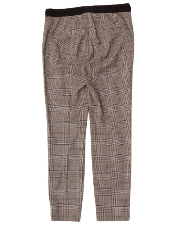 Zara Calça Chino Feminina Slim Médio W28 L28 Cinza Houndstooth
