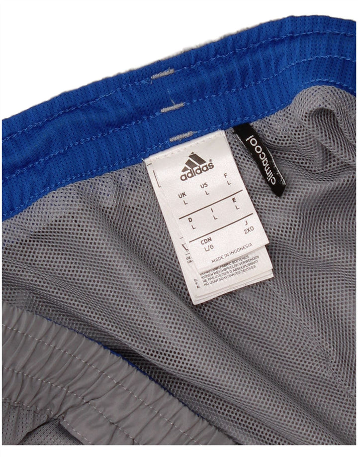 Shorts esportivos masculinos Adidas grande poliéster cinza