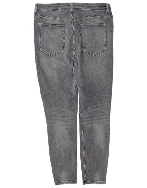 Zara Womens High Rise Skinny Jeans EU 46 2XL W36 L29 Grey Cotton