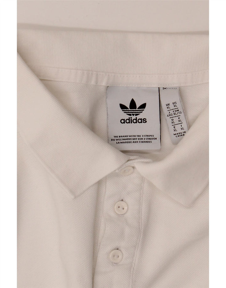 ADIDAS Mens Polo Shirt XL White Cotton Vintage Adidas and Second-Hand Adidas from Messina Hembry 
