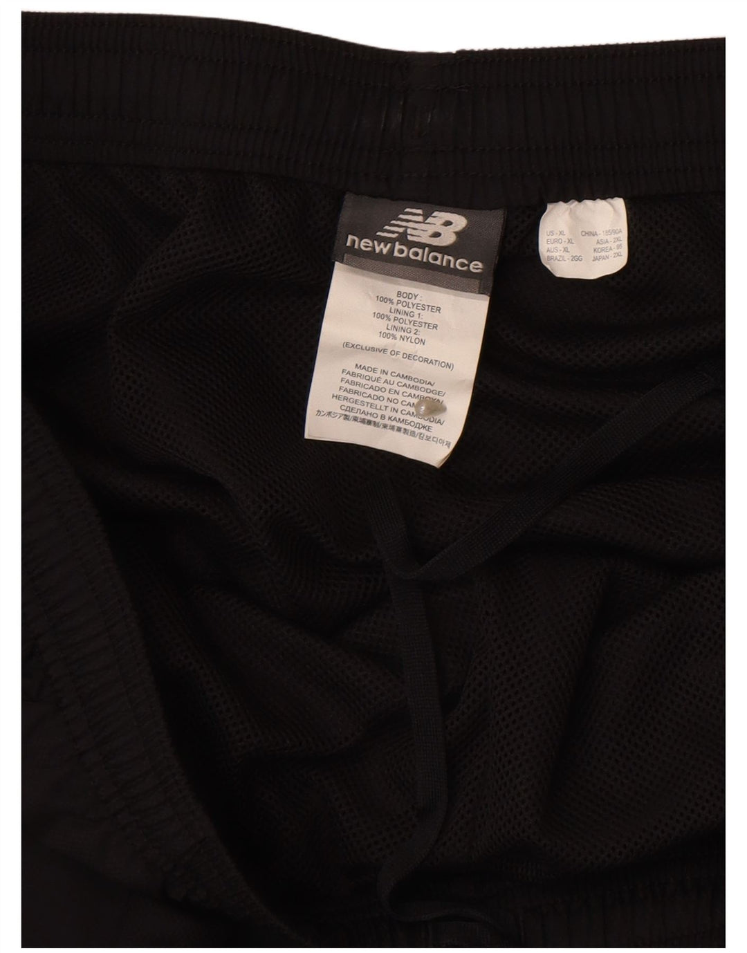 Calça de treino masculina NEW BALANCE XL preta poliéster
