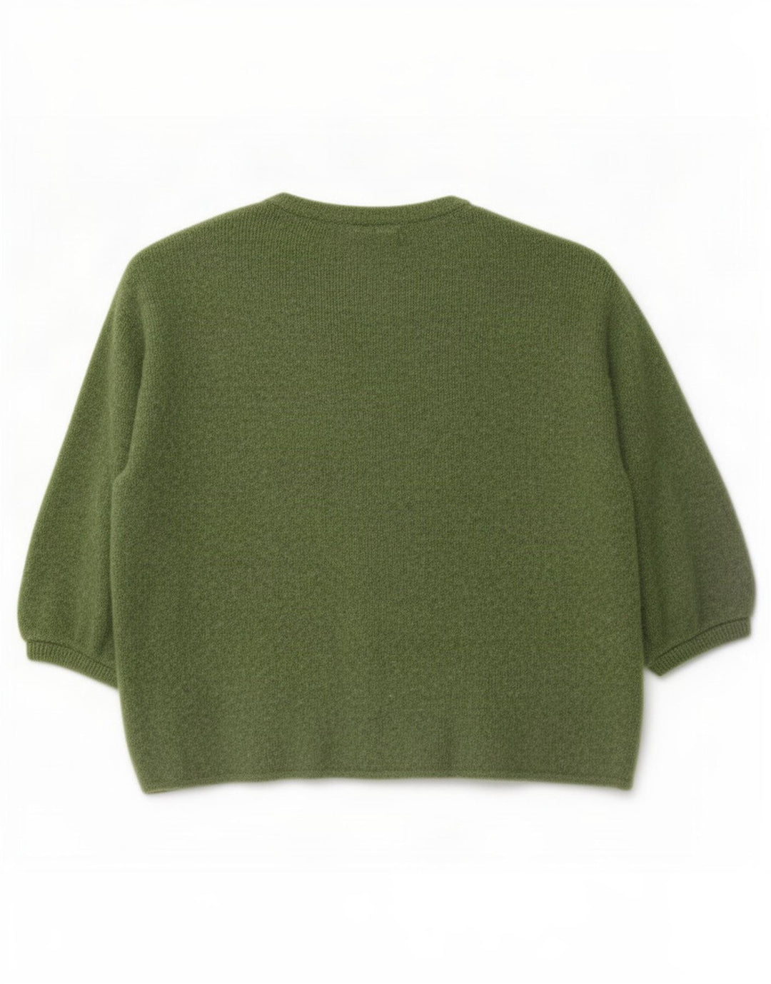 Suéter cardigã feminino vintage manga 3/4 oversized Reino Unido 14 verde médio
