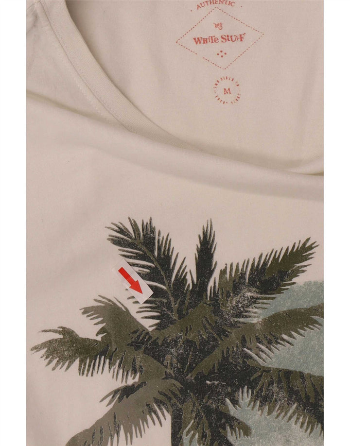 Camiseta masculina com estampa autêntica White Stuff de algodão médio