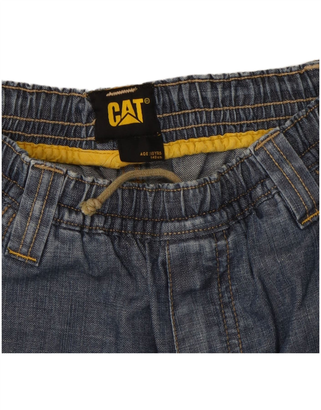 Jeans CAT Boys Cargo Straight 9-10 Anos W24 L16 Azul Algodão