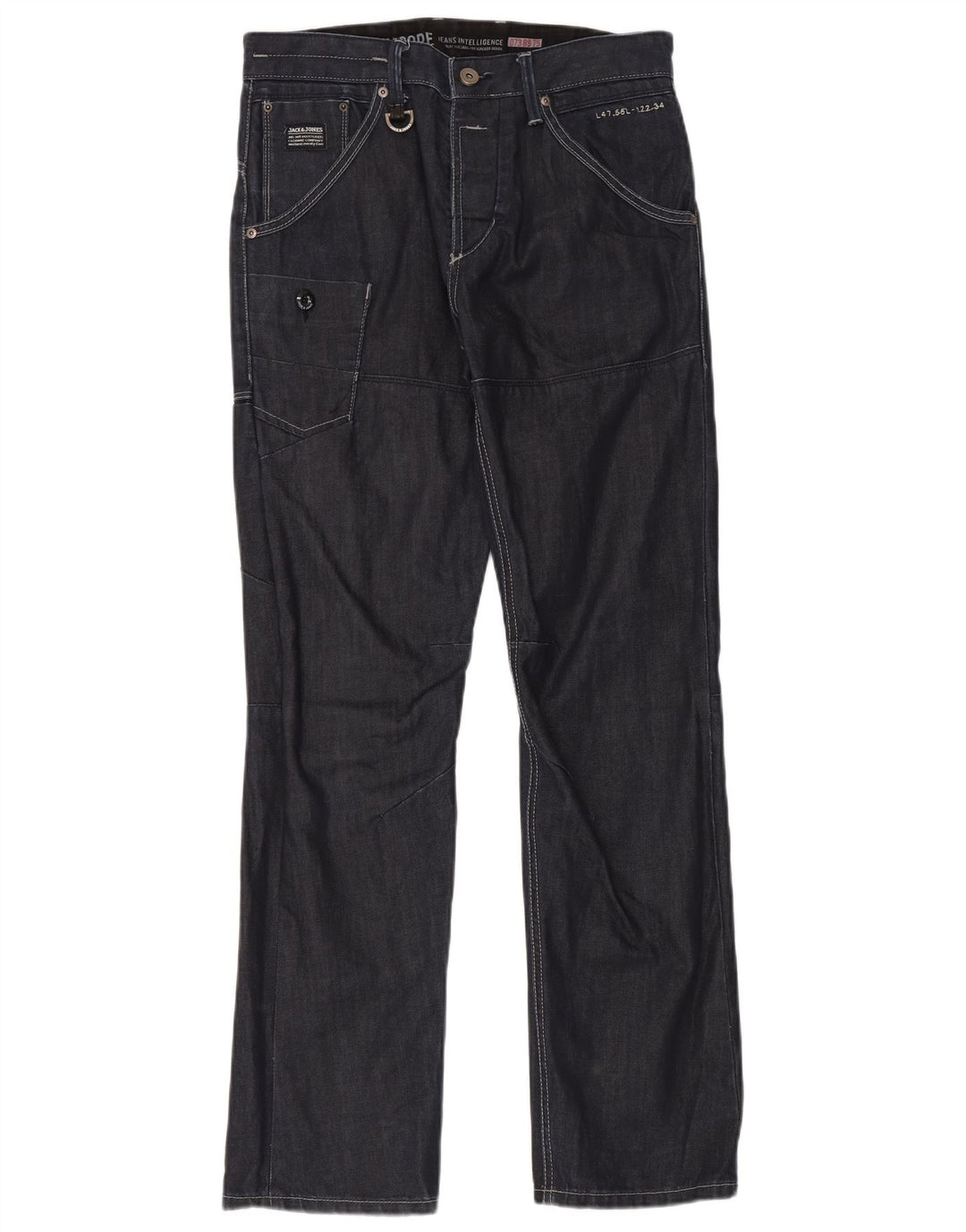 Jack & Jones Mens Cargo Straight Jeans W32 L33 Azul Marinho
