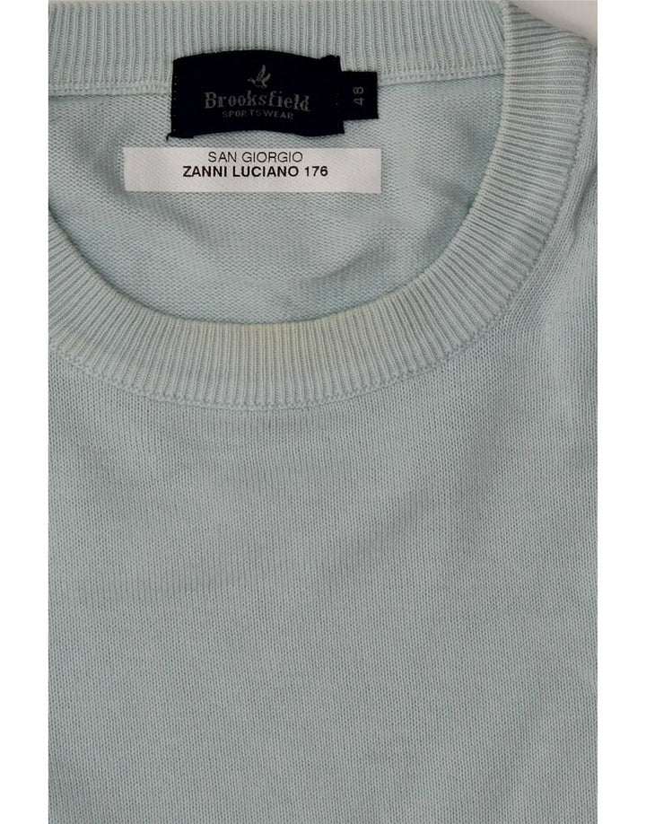 Suéter masculino Brooksfield com gola redonda IT 48 azul médio