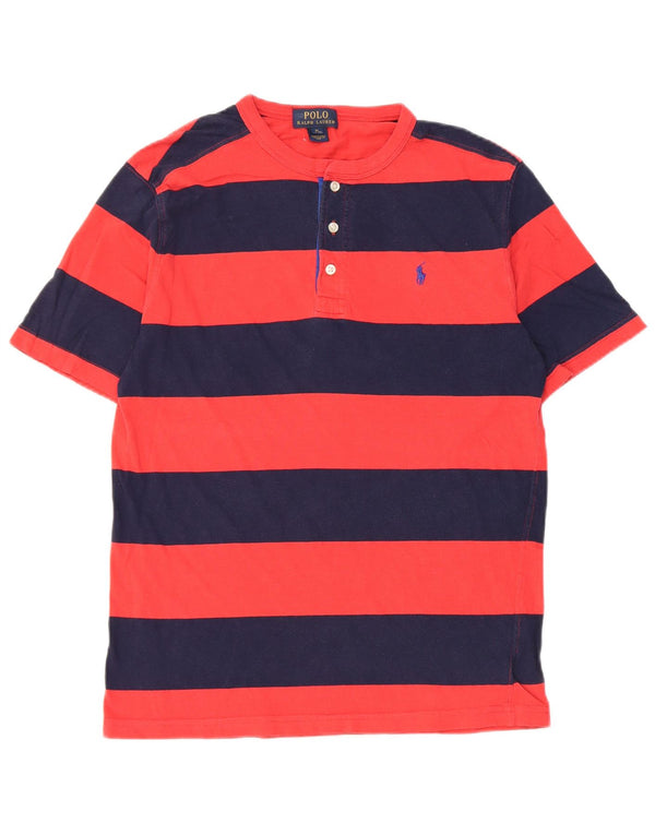 Camiseta Polo Ralph Lauren Meninos Top 15-16 Anos XL Azul Marinho Listrado Algodão