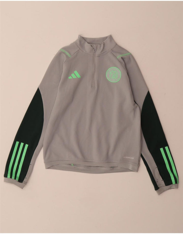 ADIDAS Meninos Aeroready Pullover Treino Top 9-10 Anos Cinza Colourblock