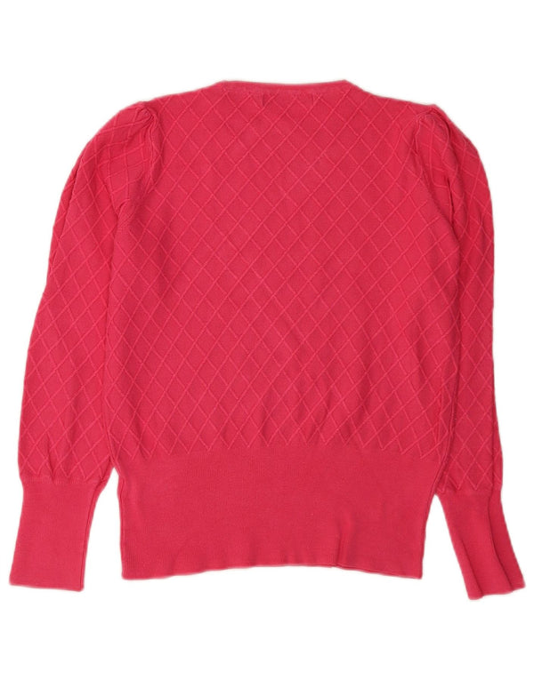 Suéter feminino Marks & Spencer com gola redonda e ajuste regular Reino Unido 8 pequeno vermelho