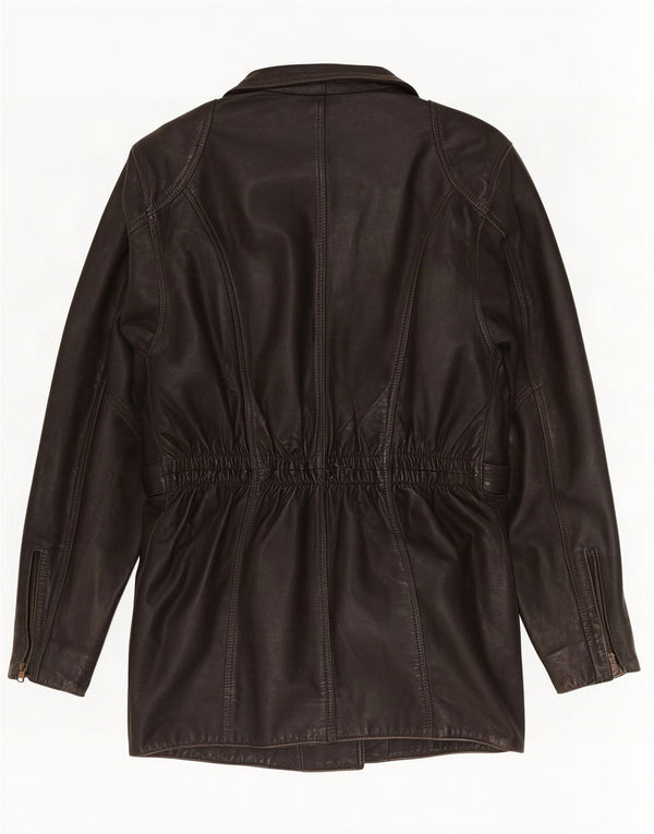 Vintage Womens Leather Biker Jacket UK 10 Small Black