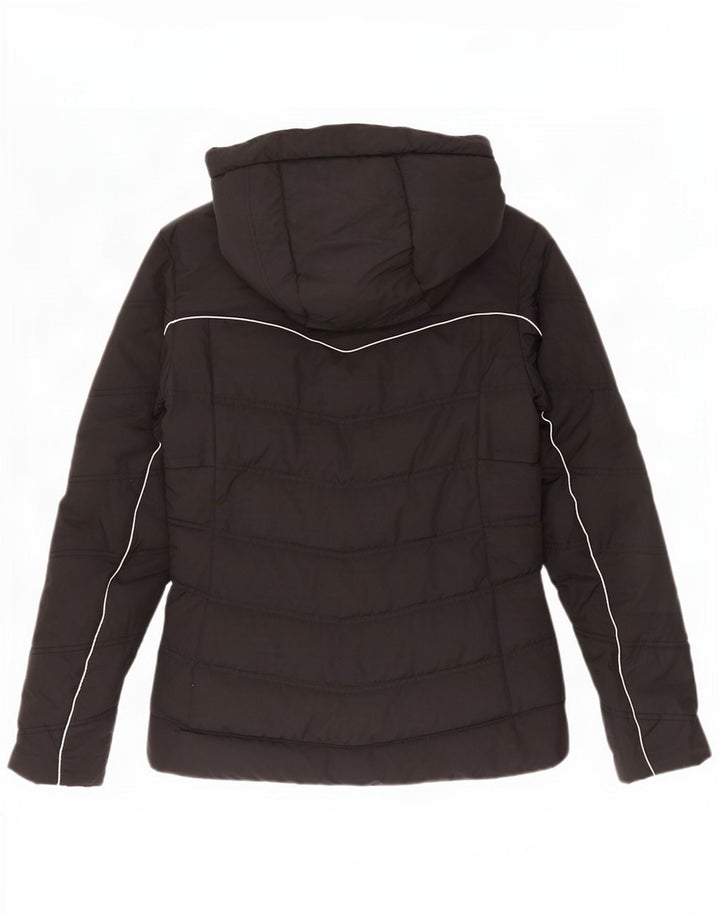Wed'Ze Jaqueta acolchoada feminina com capuz UK 10 Small Black